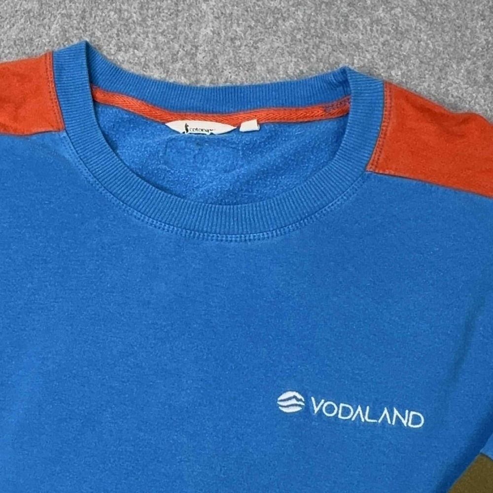 Cotopaxi Bandera Sweatshirt Crewneck Men's Large Blue Colorblock Organic LOGO‎